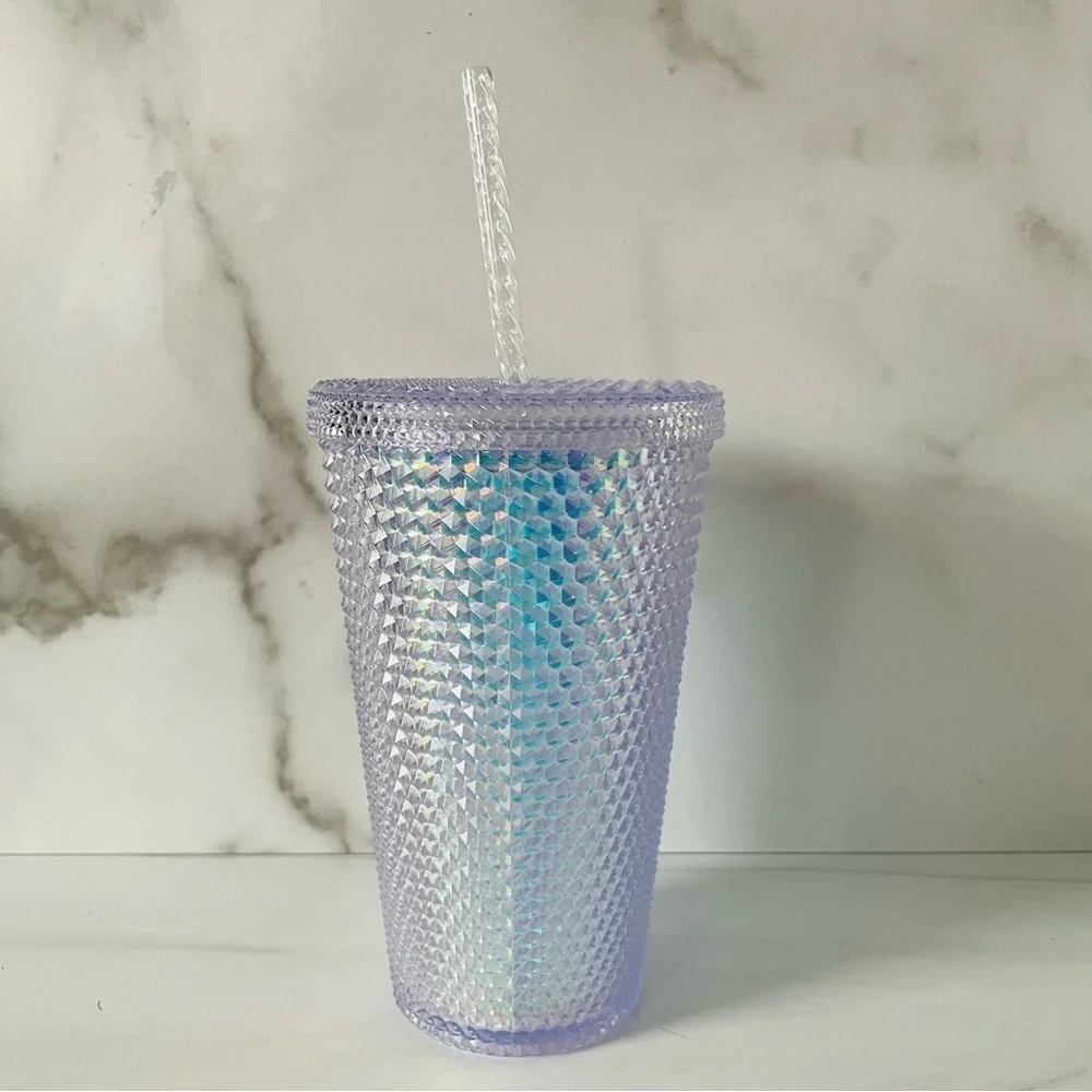 Starbucks 2023 Clear Iridescent Unicorn 16 oz Studded Tumbler Cold Cup- New